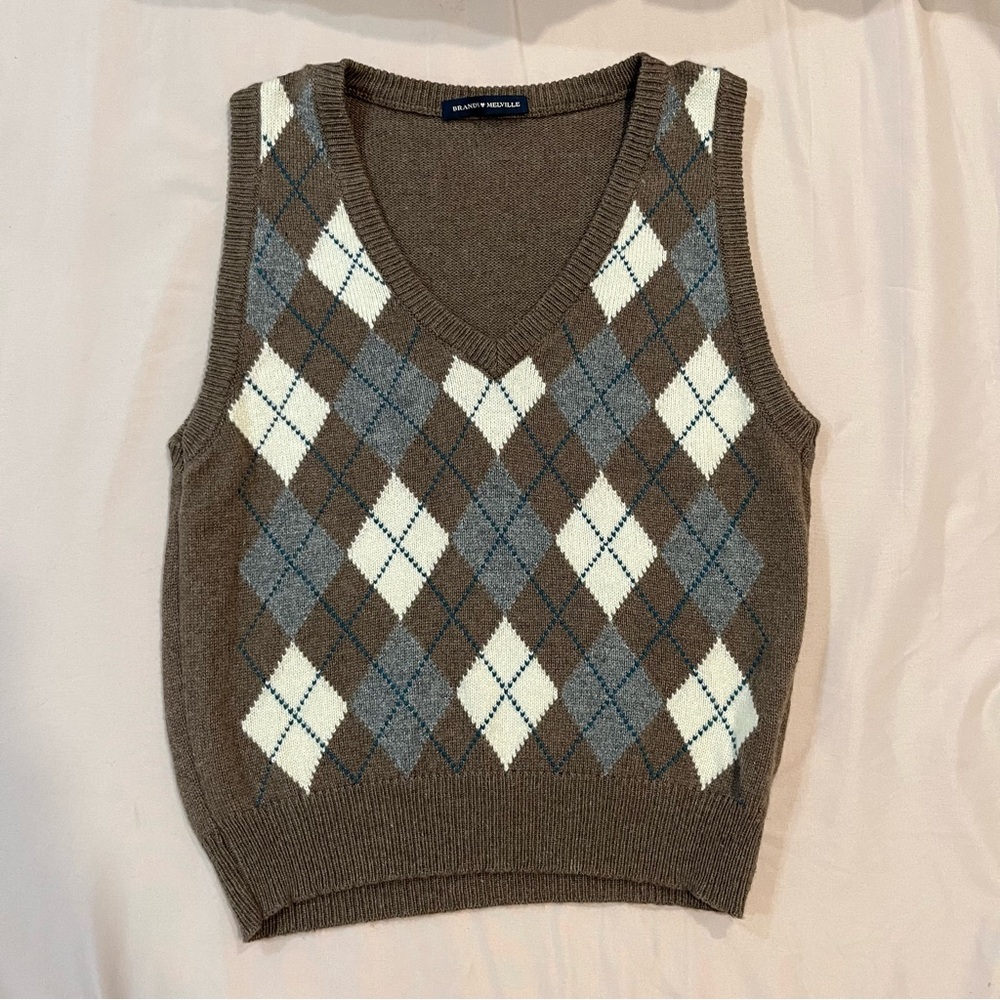 Brandy Melville Plaid Sweater Tank